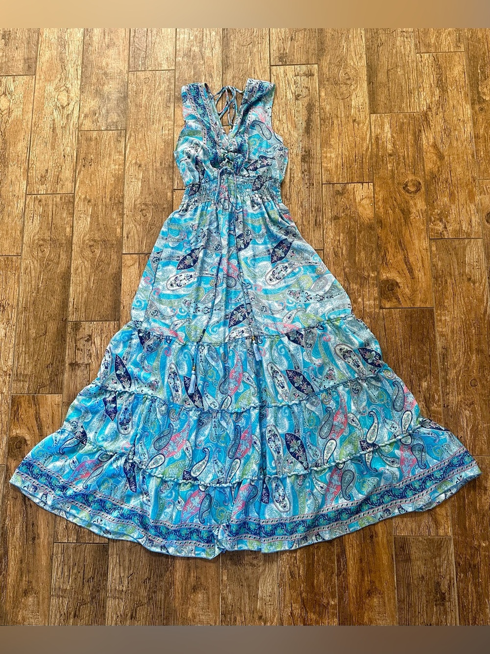 Moda Italia 100% Silk Maxi Dress